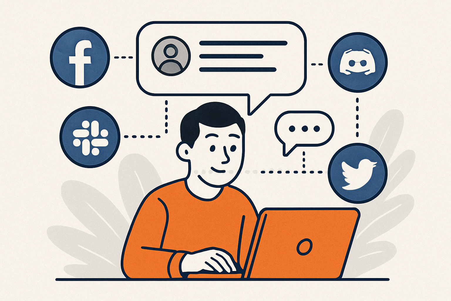 Illustration of unified messaging across multiple community platforms